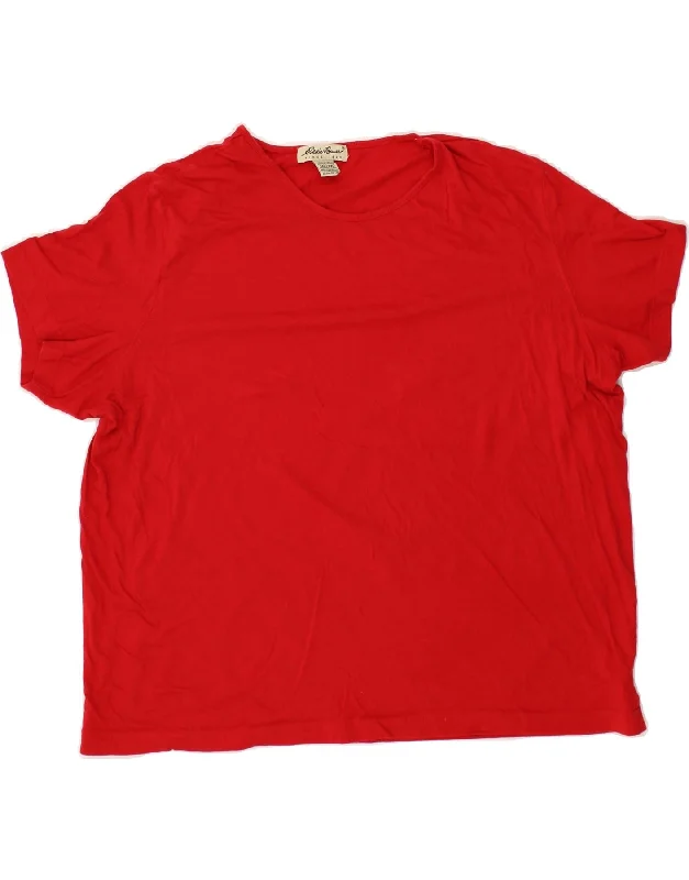 EDDIE BAUER Womens T-Shirt Top UK 20 2XL Red Cotton Knit Fabric Woven Fabric Fleece Fabric EDDIE BAUER Womens T-Shirt Top UK 20 2XL Red Cotton Knit Fabric Woven Fabric Fleece Fabric