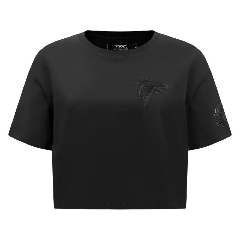 NFL ATLANTA FALCONS TRIPLE BLACK WOMEN'S SJ BOXY TEE (TRIPLE BLACK) Mesh Canvas Denim NFL ATLANTA FALCONS TRIPLE BLACK WOMEN'S SJ BOXY TEE (TRIPLE BLACK) Mesh Canvas Denim