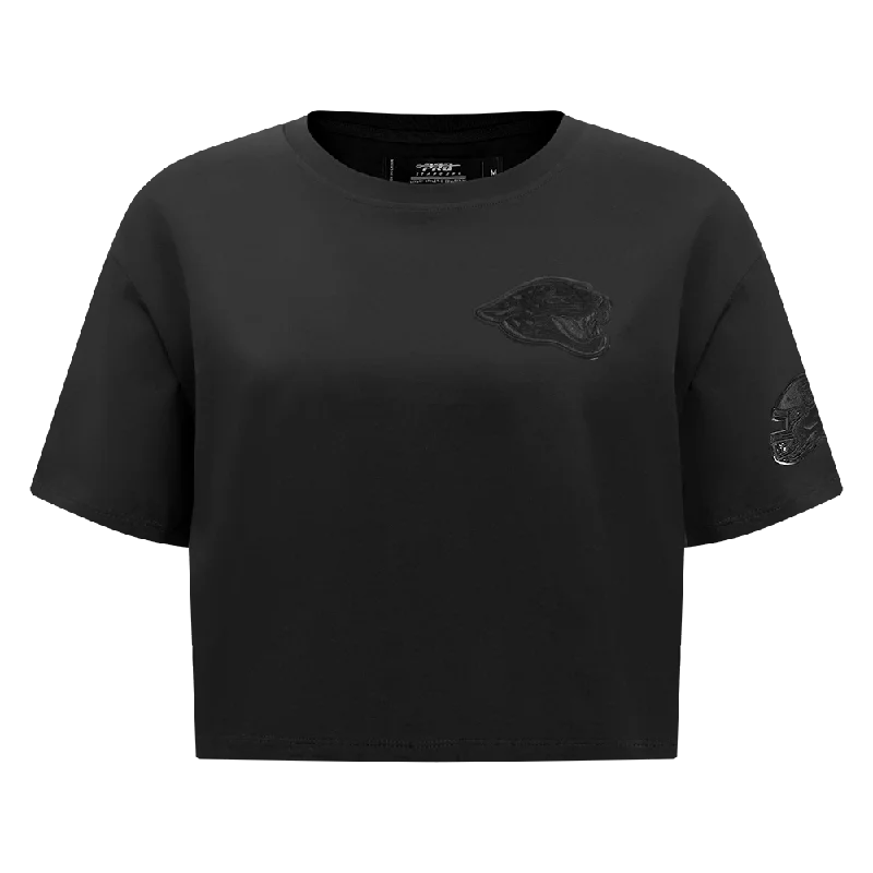 NFL JACKSONVILLE JAGUARS TRIPLE BLACK WOMEN'S SJ BOXY TEE (TRIPLE BLACK) Machine Wash Dry Clean Hand Wash NFL JACKSONVILLE JAGUARS TRIPLE BLACK WOMEN'S SJ BOXY TEE (TRIPLE BLACK) Machine Wash Dry Clean Hand Wash