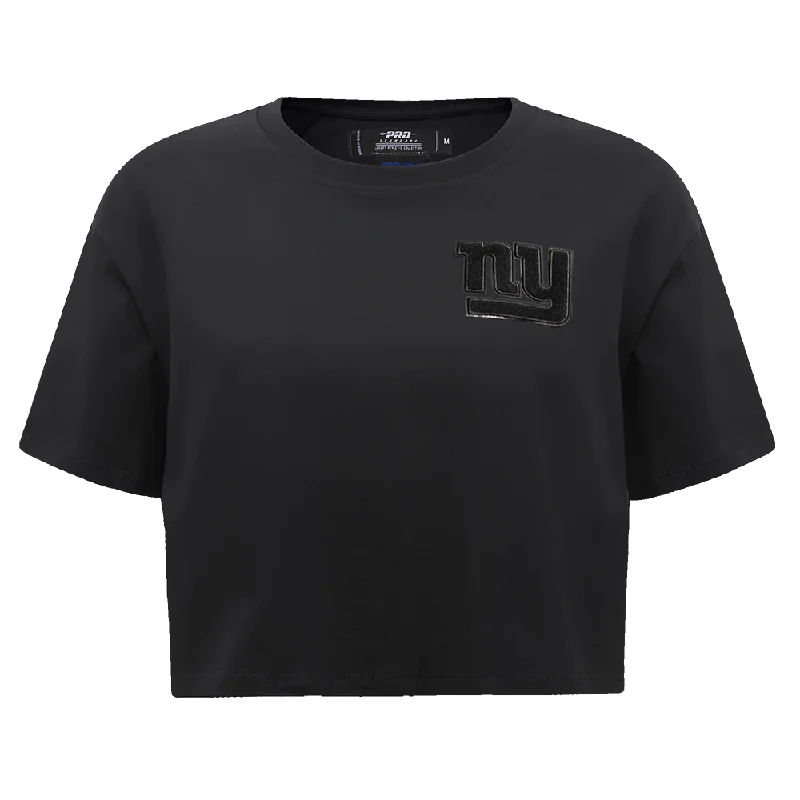 NFL NEW YORK GIANTS TRIPLE BLACK WOMEN'S SJ BOXY TEE (TRIPLE BLACK WOMEN'S) Fashionable Trendy Casual NFL NEW YORK GIANTS TRIPLE BLACK WOMEN'S SJ BOXY TEE (TRIPLE BLACK WOMEN'S) Fashionable Trendy Casual