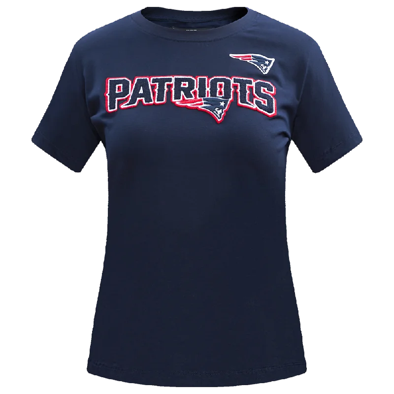 NFL NEW ENGLAND PATRIOTS CLASSIC WOMEN'S SJ SLIM FIT TEE (MIDNIGHT NAVY) Satin Blend Silk Blend Wool Blend NFL NEW ENGLAND PATRIOTS CLASSIC WOMEN'S SJ SLIM FIT TEE (MIDNIGHT NAVY) Satin Blend Silk Blend Wool Blend