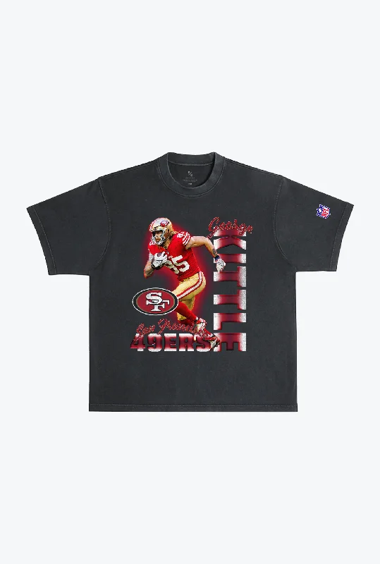 George Kittle Garment Dyed Heavyweight T-Shirt - Black Zippered Front Buttoned Front Snap Front George Kittle Garment Dyed Heavyweight T-Shirt - Black Zippered Front Buttoned Front Snap Front