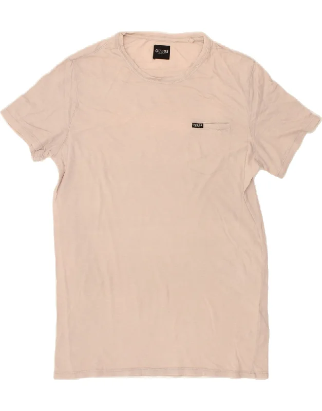 GUESS Womens T-Shirt Top UK 14 Large Beige Cotton Terry Blend Velvet Blend Canvas Blend GUESS Womens T-Shirt Top UK 14 Large Beige Cotton Terry Blend Velvet Blend Canvas Blend