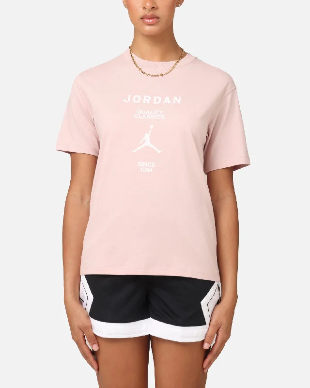 Jordan Women's Graphic Girlfriend T-Shirt Pink Oxford/White V-Neck T-Shirt Long Sleeve Cotton Jordan Women's Graphic Girlfriend T-Shirt Pink Oxford/White V-Neck T-Shirt Long Sleeve Cotton
