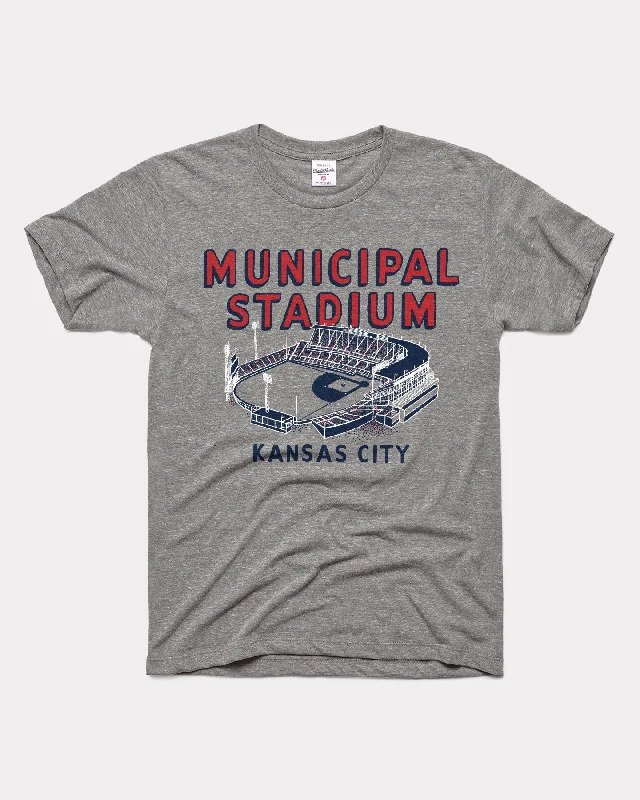 Kansas City Municipal Stadium Vintage Grey Negro Leagues Baseball Museum T-Shirt Elasticated Padded Insulated Kansas City Municipal Stadium Vintage Grey Negro Leagues Baseball Museum T-Shirt Elasticated Padded Insulated