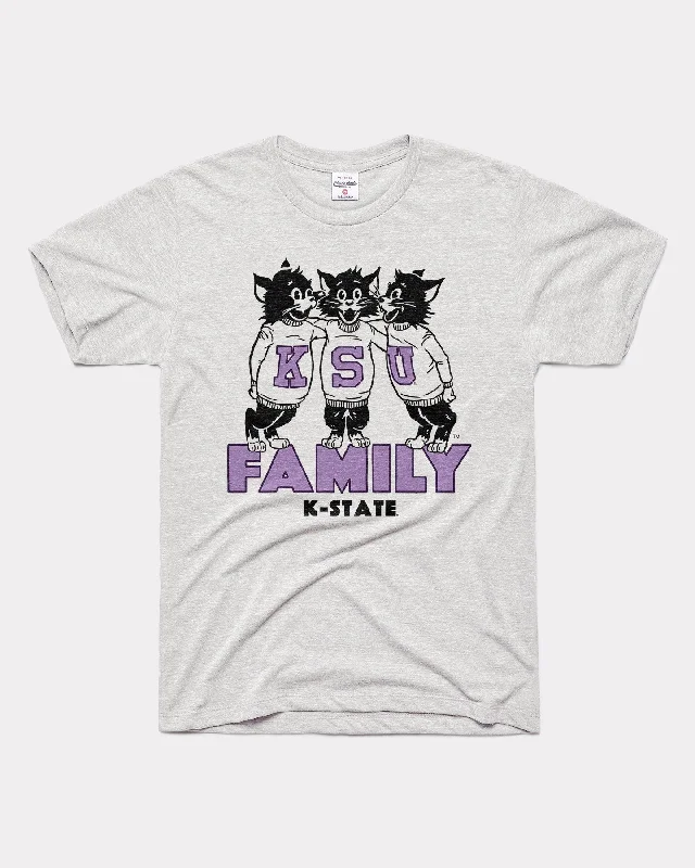 KSU Family K-State Wildcats Ash Grey T-Shirt Chenille Blend Fleece Blend Nylon Blend KSU Family K-State Wildcats Ash Grey T-Shirt Chenille Blend Fleece Blend Nylon Blend