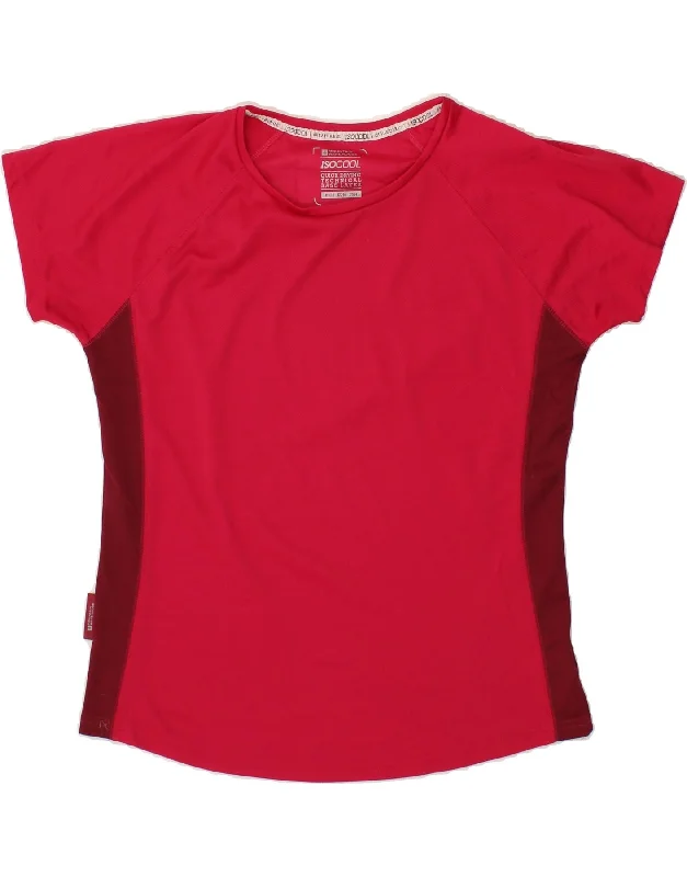 MOUNTAIN WAREHOUSE Womens T-Shirt Top UK 18 XL Red Colourblock Collared T-Shirt Boat Neck A-Line MOUNTAIN WAREHOUSE Womens T-Shirt Top UK 18 XL Red Colourblock Collared T-Shirt Boat Neck A-Line