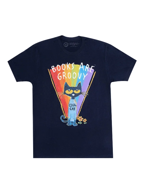 Pete the Cat - Books are Groovy Unisex T-Shirt Welt Pockets Slit Pockets Flap Pockets Pete the Cat - Books are Groovy Unisex T-Shirt Welt Pockets Slit Pockets Flap Pockets