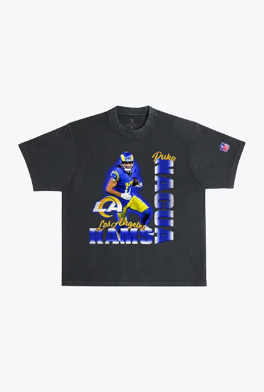 Puka Nacua Garment Dyed Heavyweight T-Shirt - Black Striped Floral Plaid