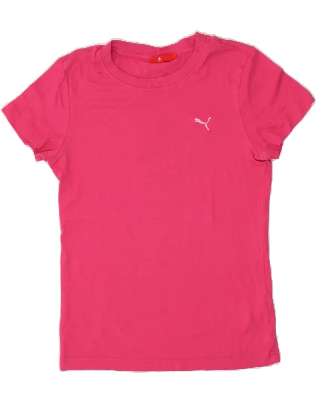 PUMA Womens T-Shirt Top UK 12 Medium Pink Cotton Fleece Fabric Down Fabric Feather Fabric PUMA Womens T-Shirt Top UK 12 Medium Pink Cotton Fleece Fabric Down Fabric Feather Fabric