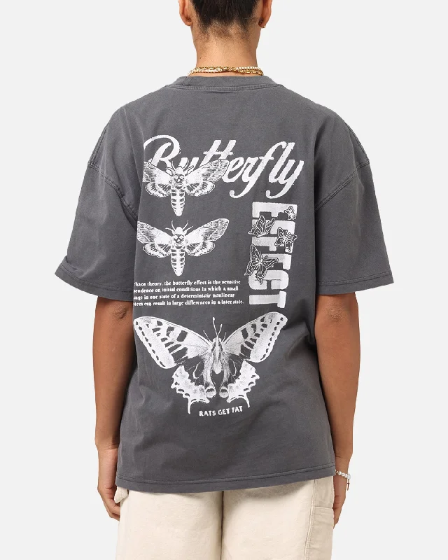 Rats Get Fat Butterfly Effect T-Shirt Charcoal Wool Fabric Cashmere Fabric Tweed Fabric Rats Get Fat Butterfly Effect T-Shirt Charcoal Wool Fabric Cashmere Fabric Tweed Fabric