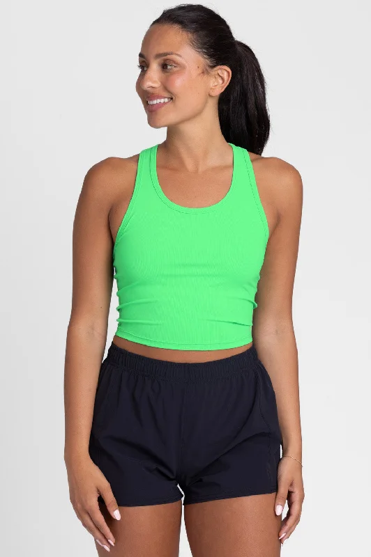 Rochelle Basic Crop Top - Keylime Boxy Fit Fitted Loose