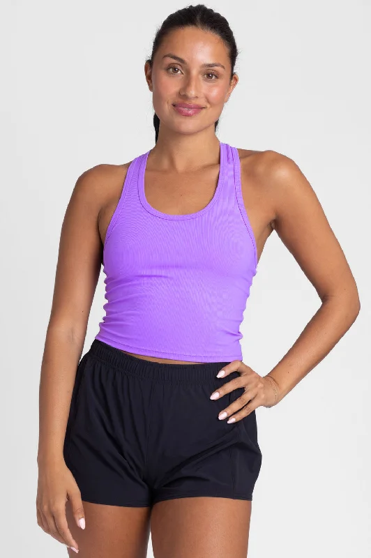 Rochelle Basic Crop Top - Paddle Collared Crop Top Boat Neck A-Line