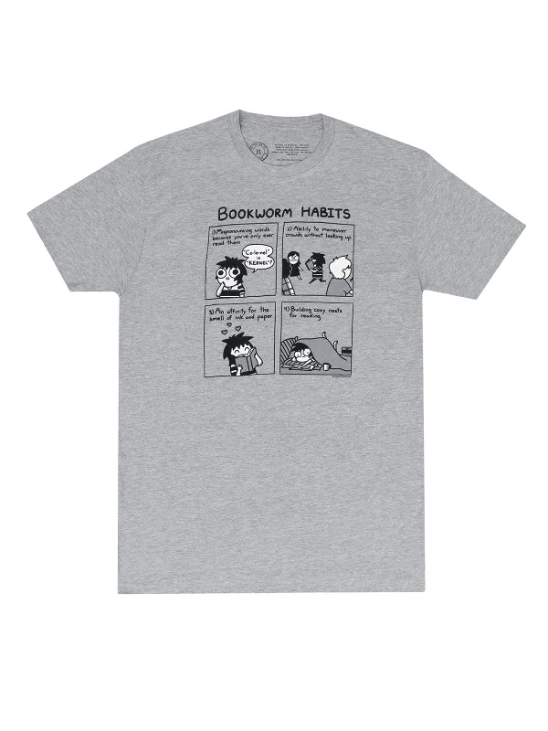 Sarah's Scribbles - Bookworm Habits Unisex T-Shirt Front Pockets Side Pockets Patch Pockets Sarah's Scribbles - Bookworm Habits Unisex T-Shirt Front Pockets Side Pockets Patch Pockets