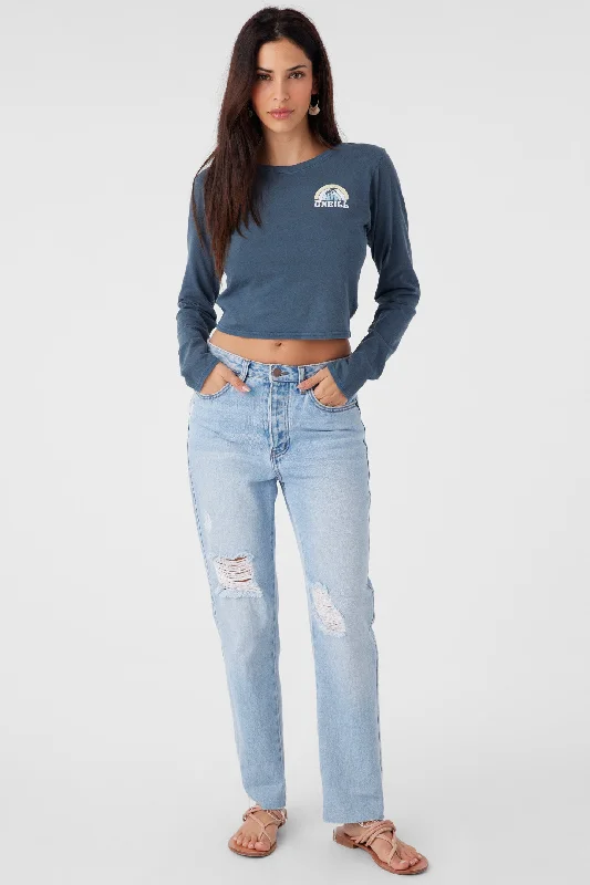 SHORELINER LONG SLEEVE TEE Solid Print Embellished