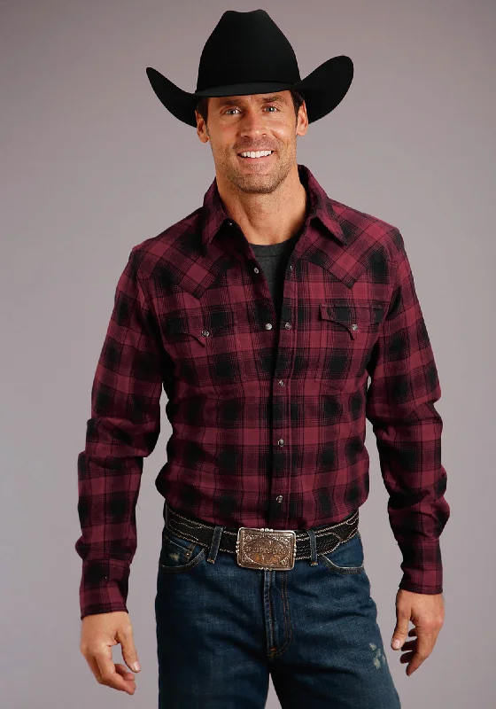 Stetson Mens Black/Red 100% Cotton Check Mate L/S Shirt Terry Blend Velvet Blend Canvas Blend Stetson Mens Black/Red 100% Cotton Check Mate L/S Shirt Terry Blend Velvet Blend Canvas Blend