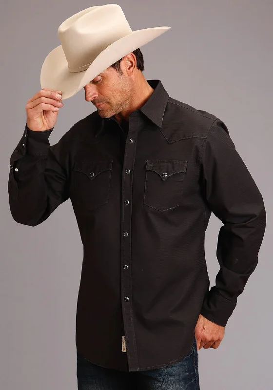 Stetson Mens Charcoal 100% Cotton Corded Denim L/S 2 Pkt Shirt Fleece Fabric Down Fabric Feather Fabric Stetson Mens Charcoal 100% Cotton Corded Denim L/S 2 Pkt Shirt Fleece Fabric Down Fabric Feather Fabric