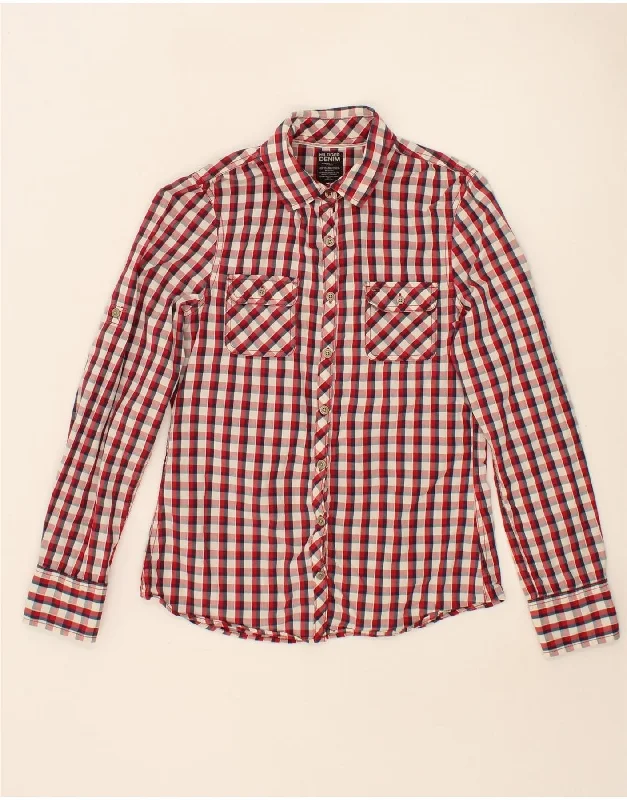 TOMMY HILFIGER Womens Shirt UK 12 Medium Red Check Cotton Polka Dot Checkered Tartan TOMMY HILFIGER Womens Shirt UK 12 Medium Red Check Cotton Polka Dot Checkered Tartan