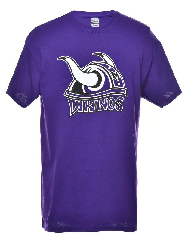 Vikings Printed T-shirt - M Solid Color Striped Floral