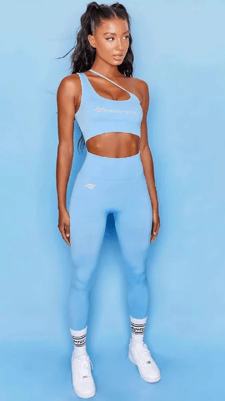 Womens CC© CROP TOP Bubblegum Blue Fleece Fabric Down Fabric Feather Fabric