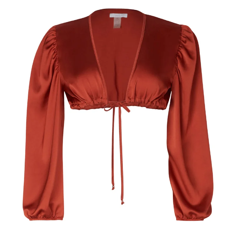 Jenna Long Sleeve Terra Crop Top Casual Formal Business