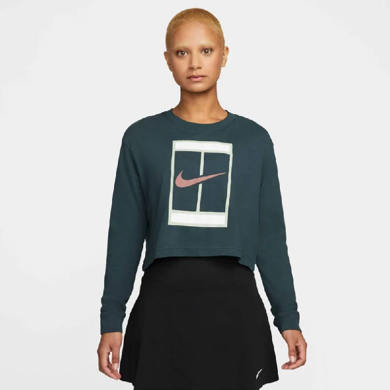 Nike Women's Dri-Fit Slam Long Sleeve Crop Top (Green) Wool Fabric Cashmere Fabric Tweed Fabric Nike Women's Dri-Fit Slam Long Sleeve Crop Top (Green) Wool Fabric Cashmere Fabric Tweed Fabric