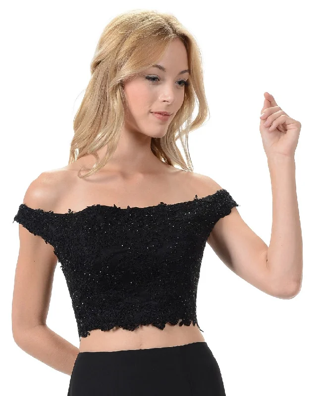 Poly USA T12 Off The shoulder Lace Crop Top Denim Fabric Leather Fabric Suede Fabric Poly USA T12 Off The shoulder Lace Crop Top Denim Fabric Leather Fabric Suede Fabric