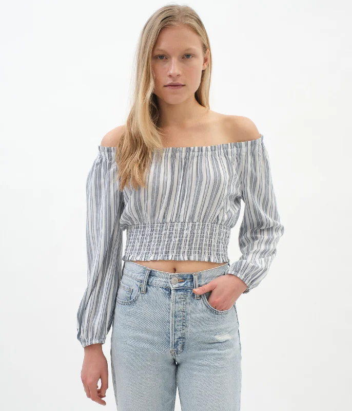 Aeropostale Long Sleeve Striped Off-The-Shoulder Crop Top*** Plaid Crop Top Polka Dot Checkered Aeropostale Long Sleeve Striped Off-The-Shoulder Crop Top*** Plaid Crop Top Polka Dot Checkered