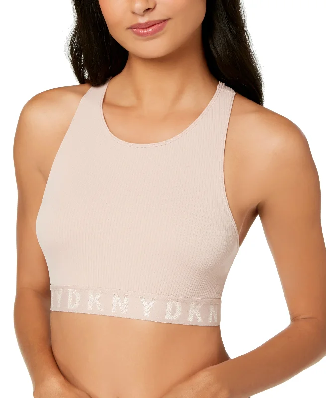 DKNY Women's Litewear Seamless Ribbed Crop Top Bralette, Pink, XL Silk Blend Satin Velvet DKNY Women's Litewear Seamless Ribbed Crop Top Bralette, Pink, XL Silk Blend Satin Velvet