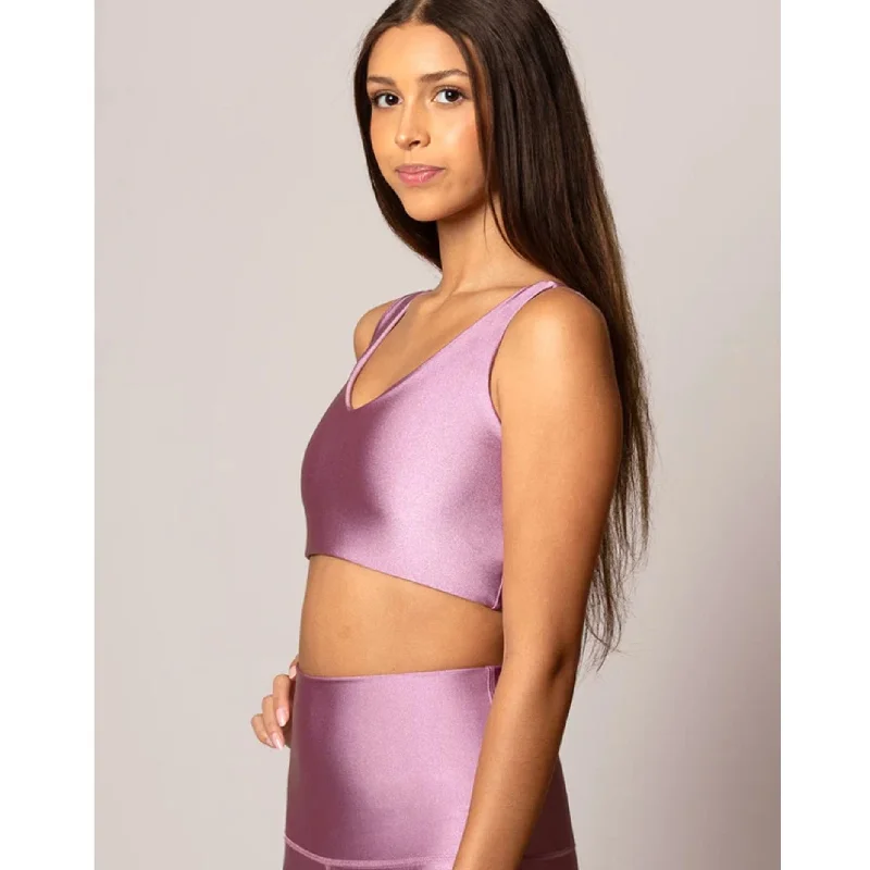 Ultra Luxe Lilc Crop Top Lace Blend Ribbed Blend Corduroy Blend