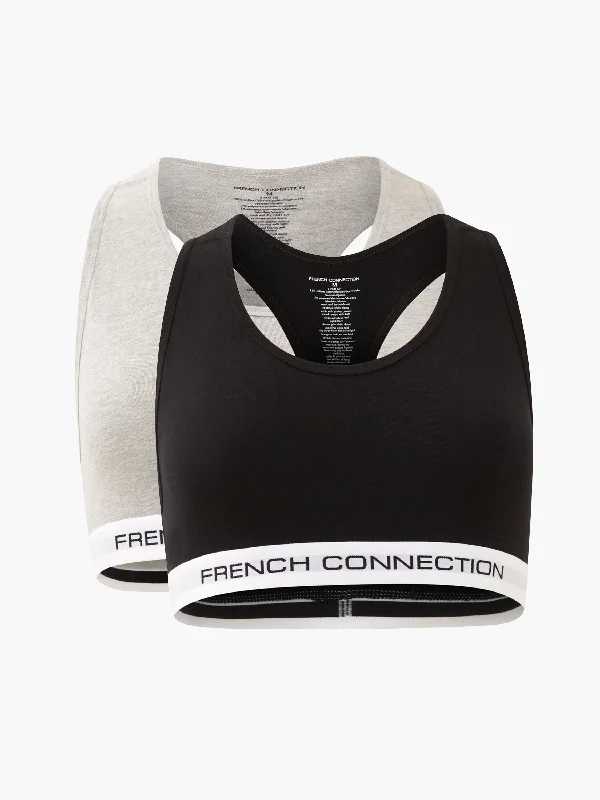 French Connection 2 Pack Crop Top Rayon Velvet Corduroy
