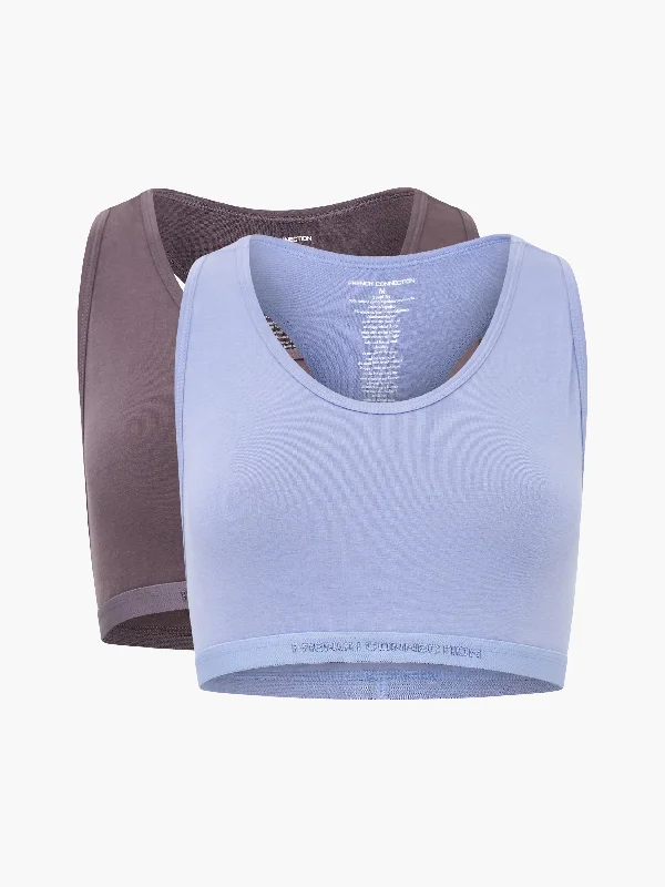 Fc 2 Pack Crop Top Tonal Seamless Knitted Crochet