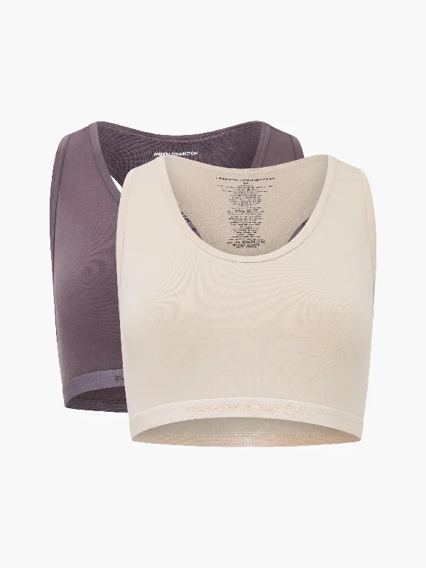 Fc 2 Pack Crop Top Tonal Mesh Canvas Denim