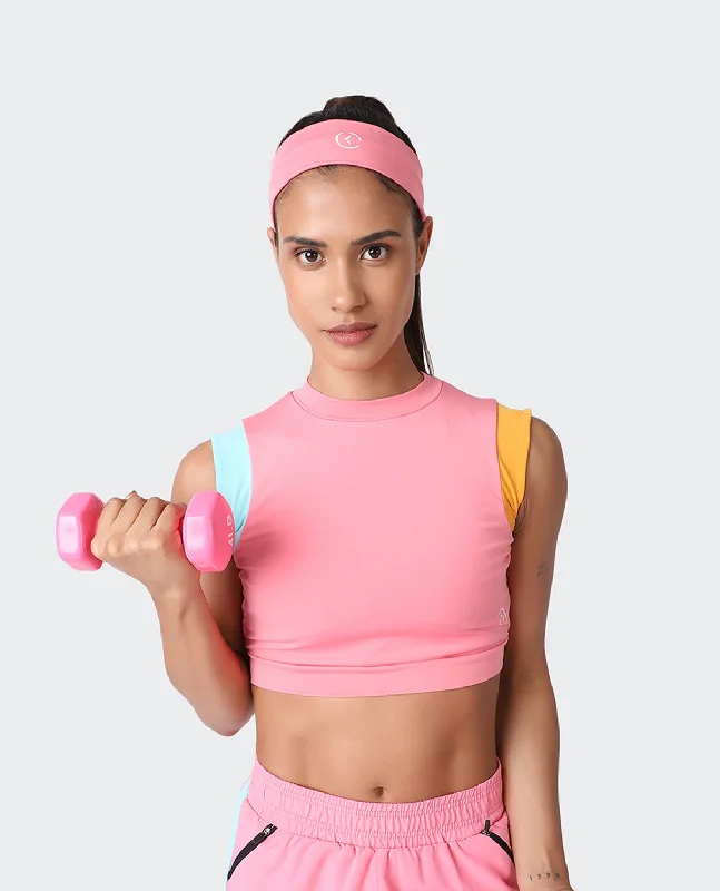 Vista Pink Crop Top Casual Formal Business