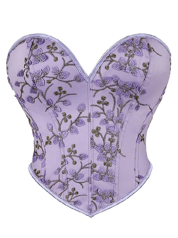 Strapless Overbust Corset Women Vintage Embroidered Floral Sleeveless Bandeau Crop Top Beaded Sequined Faux Fur Strapless Overbust Corset Women Vintage Embroidered Floral Sleeveless Bandeau Crop Top Beaded Sequined Faux Fur