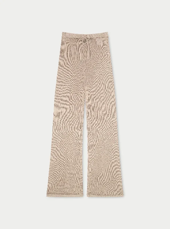 KNITTED TROUSERS - BEIGE Trousers Ceremony Elegant