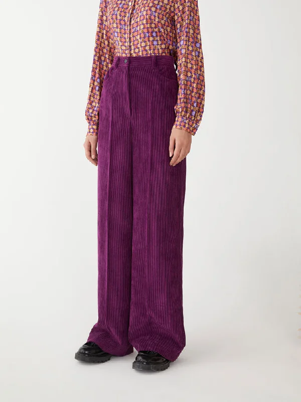 iBlues Group Corduroy Trousers Purple Trousers Cargo Utility