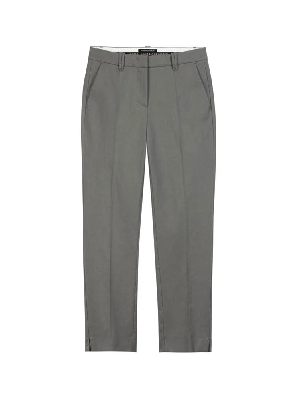 Luisa Cerano Slim Tailored Cotton Trousers Grey Trousers cozy soft