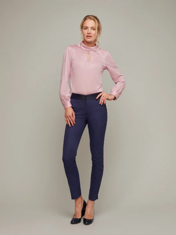 OBELISK | Tapered Cropped Trousers Trousers Denim Distressed