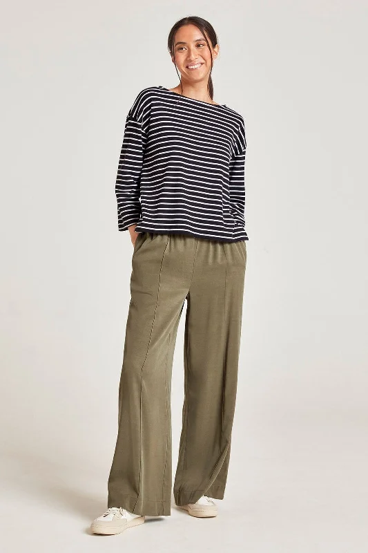 Thought Faya Tencel™ Wide Leg Trouser In Cargo Green Skinny Trousers Denim Stretchy