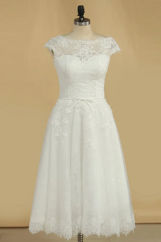 Scoop A Line Wedding Dresses Lace With Applique And Sash Tunics Recommended stylist