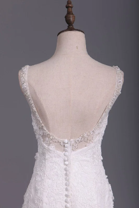 Sexy Open Back Bridal Dresses Mermaid Tulle With Straps Beads And Applique Court Train Pencil Office Professional Sexy Open Back Bridal Dresses Mermaid Tulle With Straps Beads And Applique Court Train Pencil Office Professional