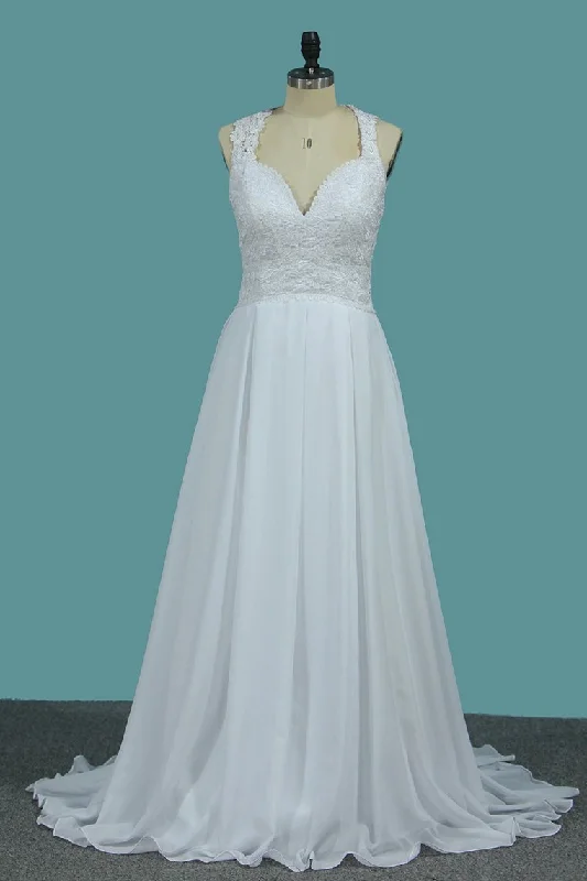 Sexy Open Back Chiffon A Line Straps Wedding Dresses With Applique empire Waist empire Sexy Open Back Chiffon A Line Straps Wedding Dresses With Applique empire Waist empire