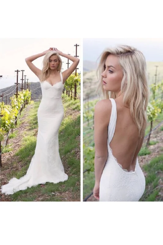 Sexy Open Back Straps Mermaid Lace Sweep Train Wedding Dresses Tunics Occasion special Sexy Open Back Straps Mermaid Lace Sweep Train Wedding Dresses Tunics Occasion special