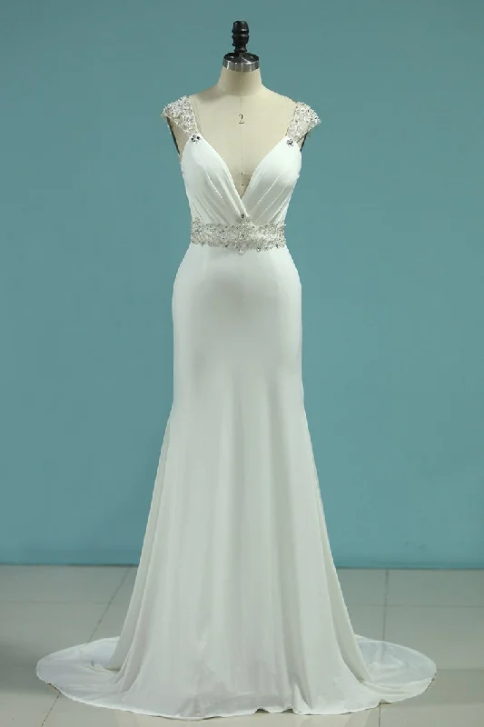 Sexy Open Back Straps Mermaid Wedding Dresses Spandex With Beading Tunics Spring floral Sexy Open Back Straps Mermaid Wedding Dresses Spandex With Beading Tunics Spring floral