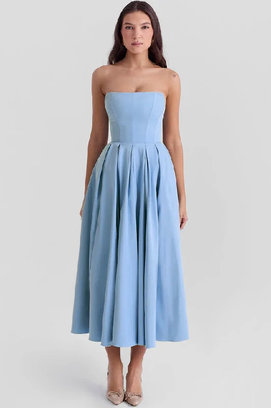 Audrey Midi Sundress Crew Neckline Casual