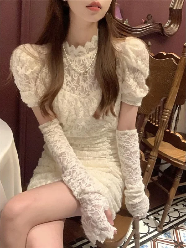 Autumn Lace Elegant Y2k Mini Dress Women Casual Party Sexy Bodycon Dress Female Puffer Sleeve One Piece Dress Korea Fashion Tunics Travel practical Autumn Lace Elegant Y2k Mini Dress Women Casual Party Sexy Bodycon Dress Female Puffer Sleeve One Piece Dress Korea Fashion Tunics Travel practical