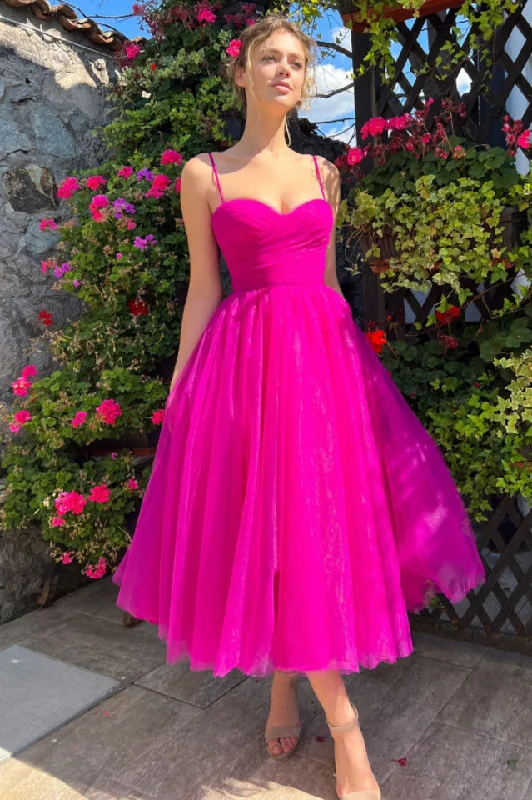 Pleats Spaghetti Straps Midi Dress Tunics Favorite customer