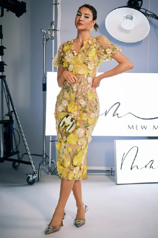 Sally V Neck Floral Midi Dress Tunics Favorite customer