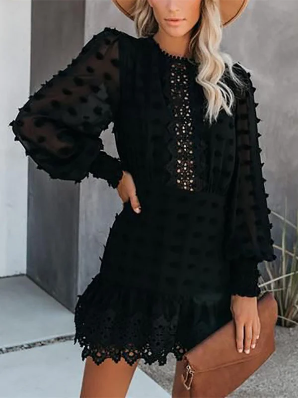 Slim Party Mini Black Short Dress Women Long Puff Sleeve Dresses Tunics Long Elegant Slim Party Mini Black Short Dress Women Long Puff Sleeve Dresses Tunics Long Elegant